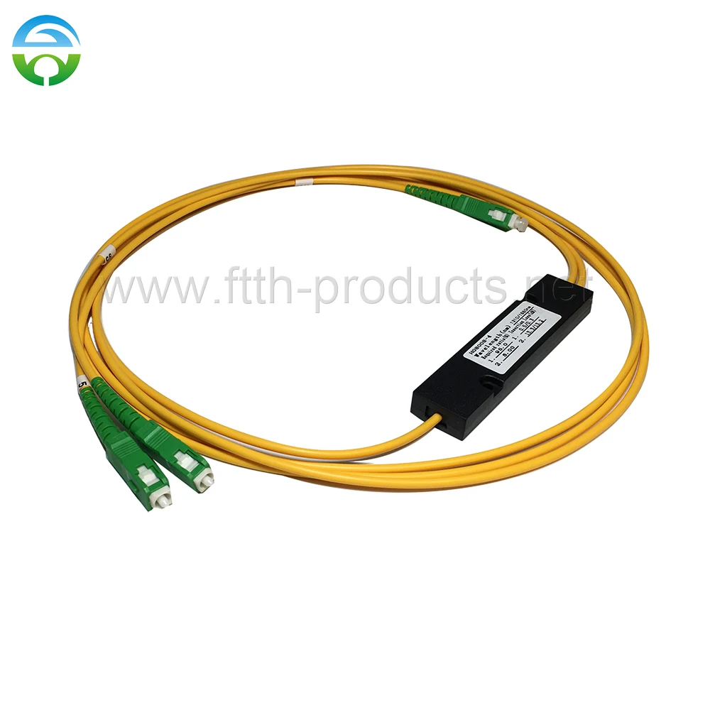 Fiber optical splitter, 1x2, double window, SM SC/APC connector, 10 PCs