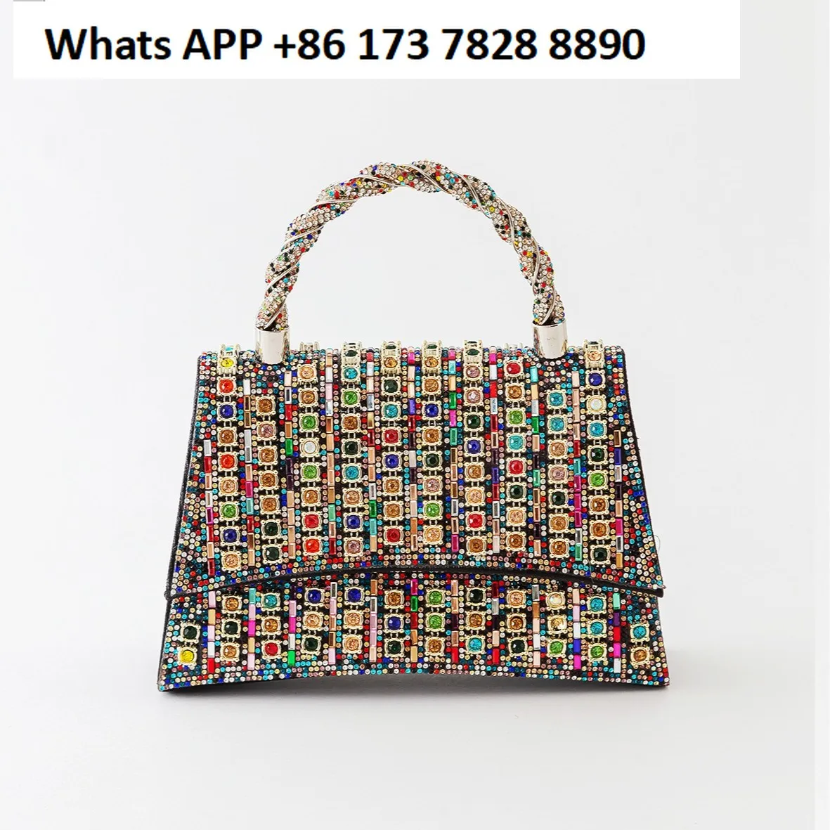 Dinner bag Retro full diamond clutch bag Versatile small fragrant party bag Premium handbag