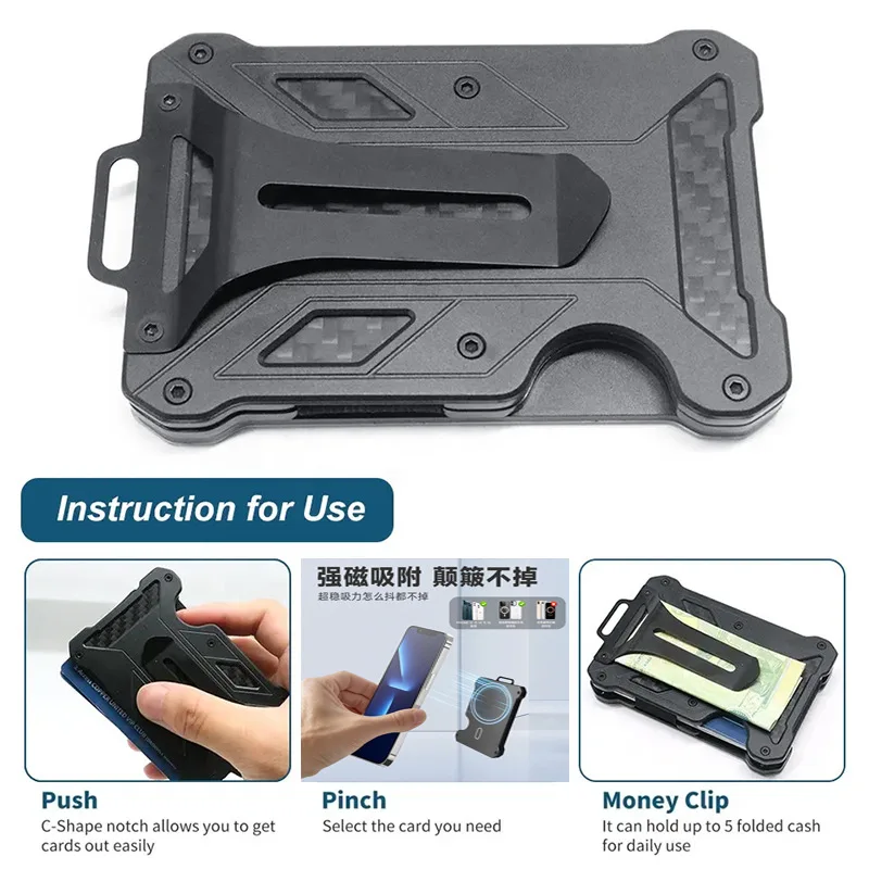 Magsafe Slim Aluminum Metal Card Wallet For IPhone 17/16/15/14/13/14 Anti RFID Credit Card Case Cover Money Clip