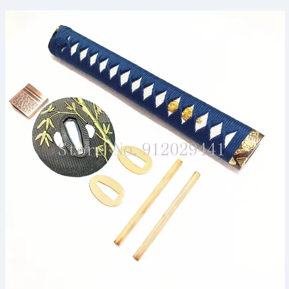 

Bamboo Theme Sword Guard for Katana/Wakizashi Fittings Set Kirsite Tsuba+Menuki+Fuchi+Kashira+Handle+Habaki+Seppa Metal Crafts