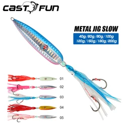 CASTFUN 40g 60g 80g 100g 120g 150g 180g 200g Inchiku Jig Bottom Ship Lures Metal Jig Octopus Skirt With Assist Hook Squid Bait