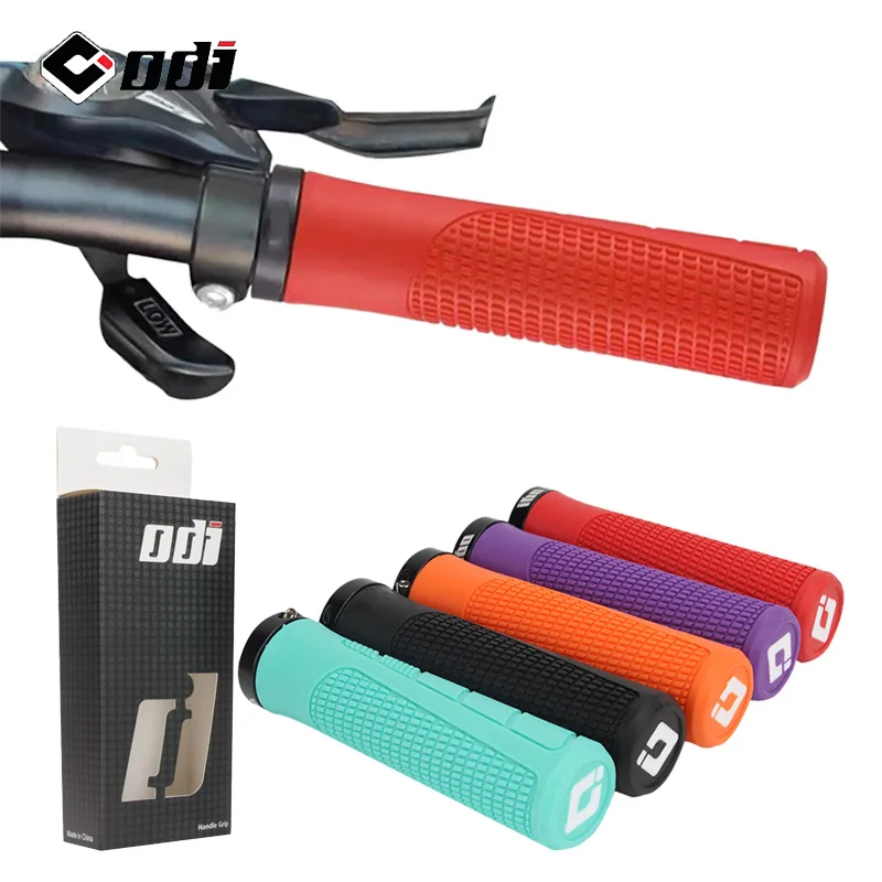 Puños de Bicicleta ODI Rojos con Bloqueo, Puños de Goma Suave para Bicicleta de Montaña, Cubierta de Manillar Ergonómica Antideslizante para Bicicleta de Montaña y Carretera