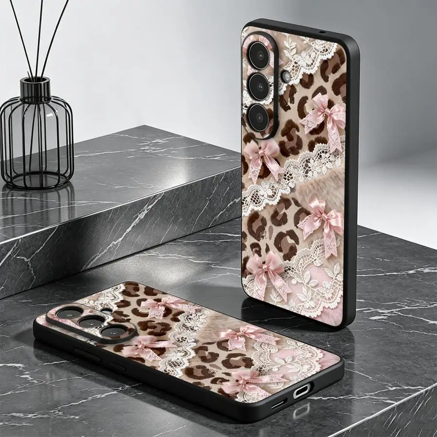 Case for Samsung Galaxy A57 A05 A53 A17 A15 A37 A23 A06 A25 A16 A55 A73 A51 A52 A36 Phone Cover A13 A12 A70 A50 A41 Leopard Lace