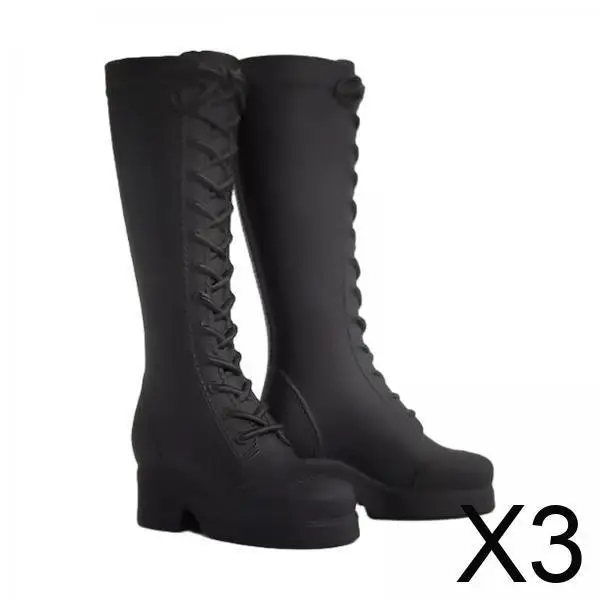 

Ботинки для фигурок Highshoes, масштаб 1/6, матовый черный, для 12-дюймовых женских фигурок, аксессуары для коллекции