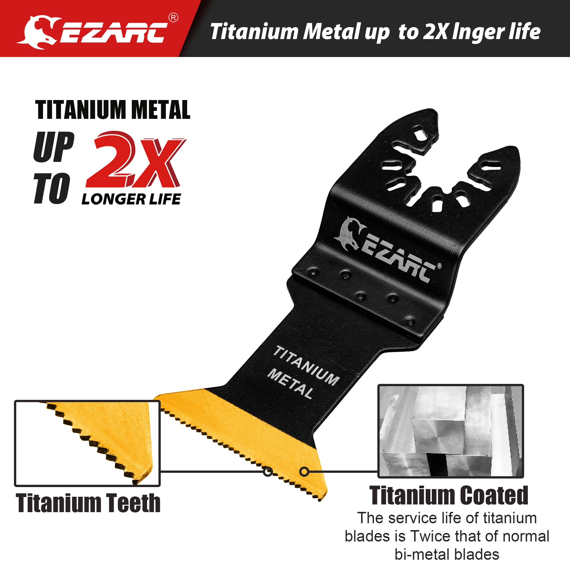EZARC 6Pcs lame multiutensile oscillanti in titanio, lame per seghe universali oscillanti per chiodi in metallo e legno viti da taglio