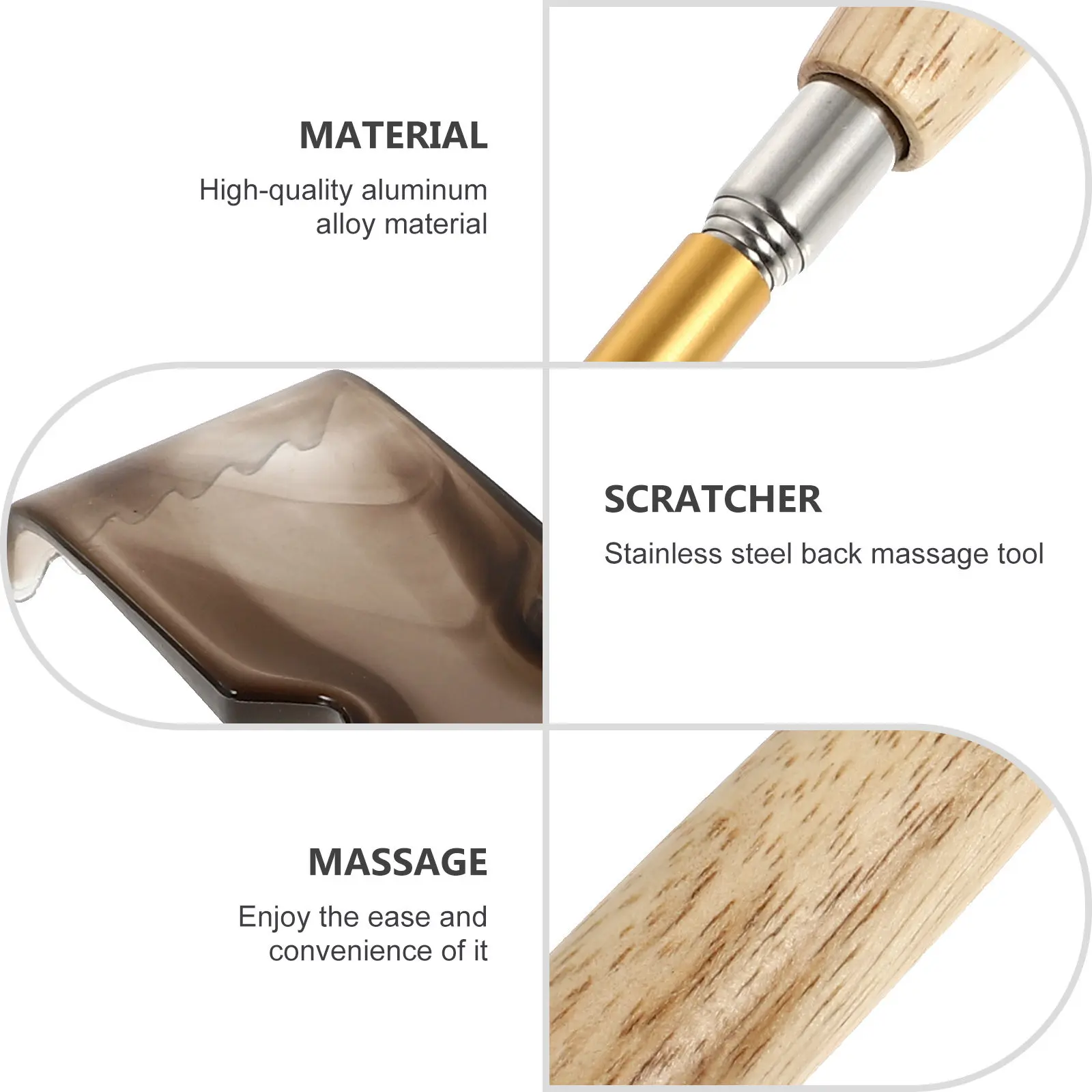 1Pcs Back Massager Scratcher Brown Handheld Body Relaxation Tool Anti Itch Back Scratching Device Stress Relief Itching Reacher view 5