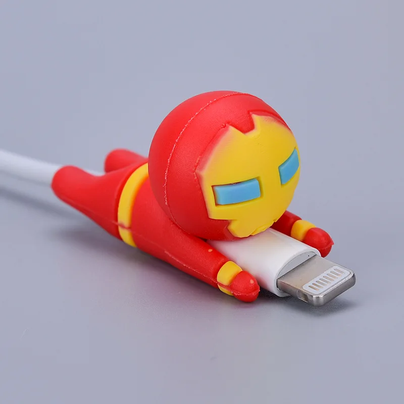 Spidreman Cable Holder Phone Cord Protector Marvel IPhone / IPad 18W/20W Fast Charger Cable Protection Organizer Figure Kids Toy