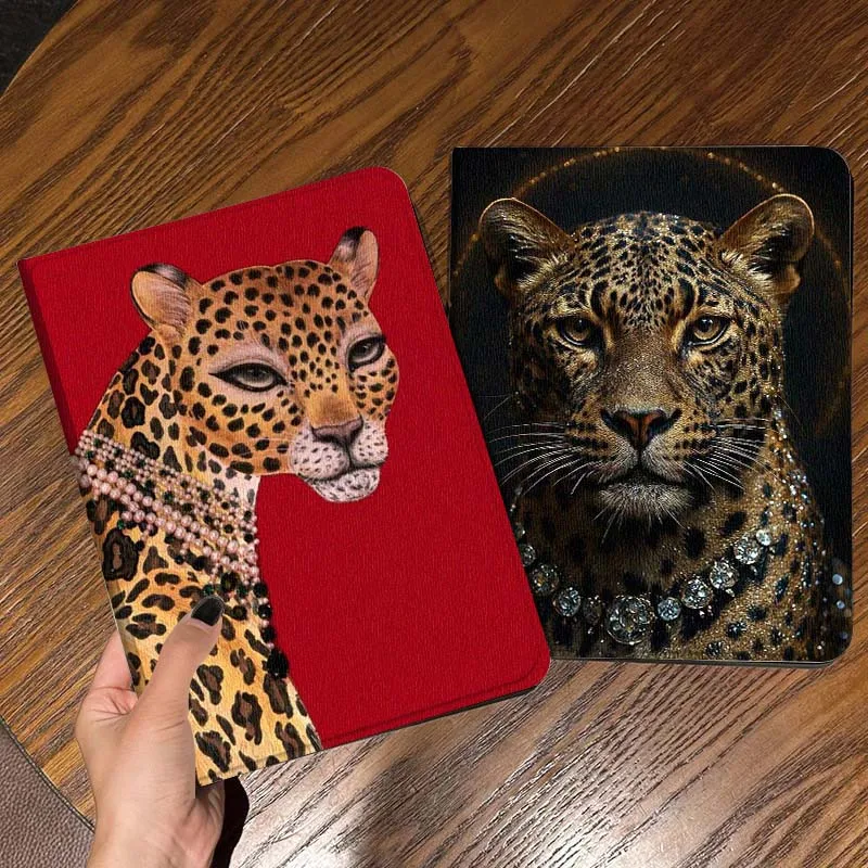 

Leopard Head Pearl Red Tablet Case For Samsung Galaxy Tab S7 S8 S9 S10 FE Lite Gift