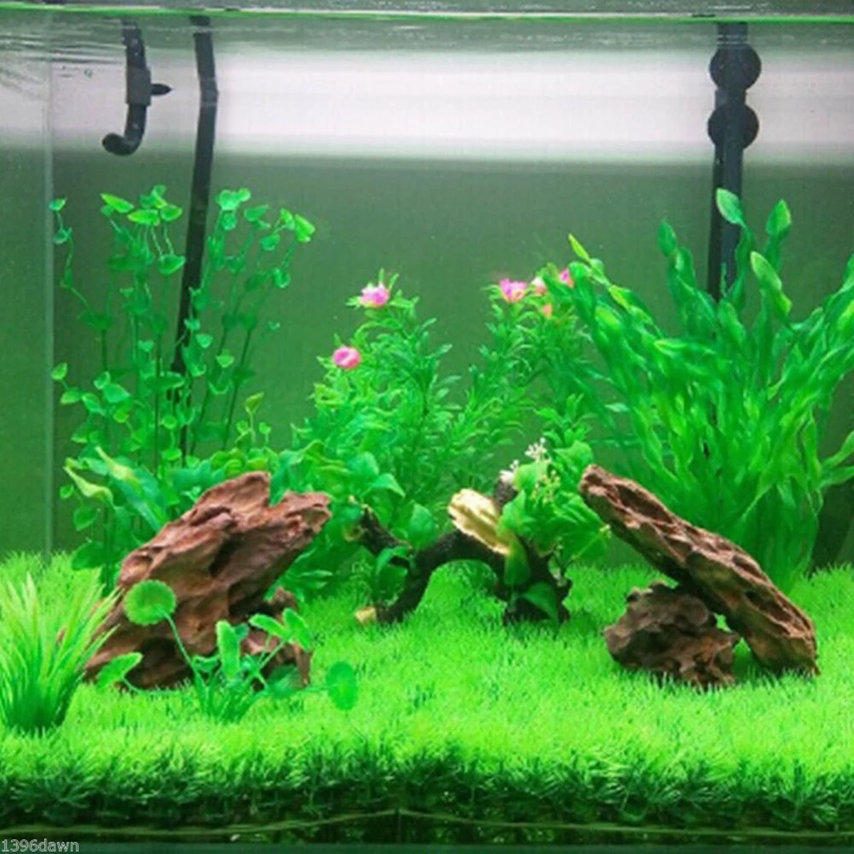 

Fish Tank Artificial Aquarium Lawn Vivid Real-Like Water Grass Design Natural Shelter For Fishes Decoration Pet Rug Mat