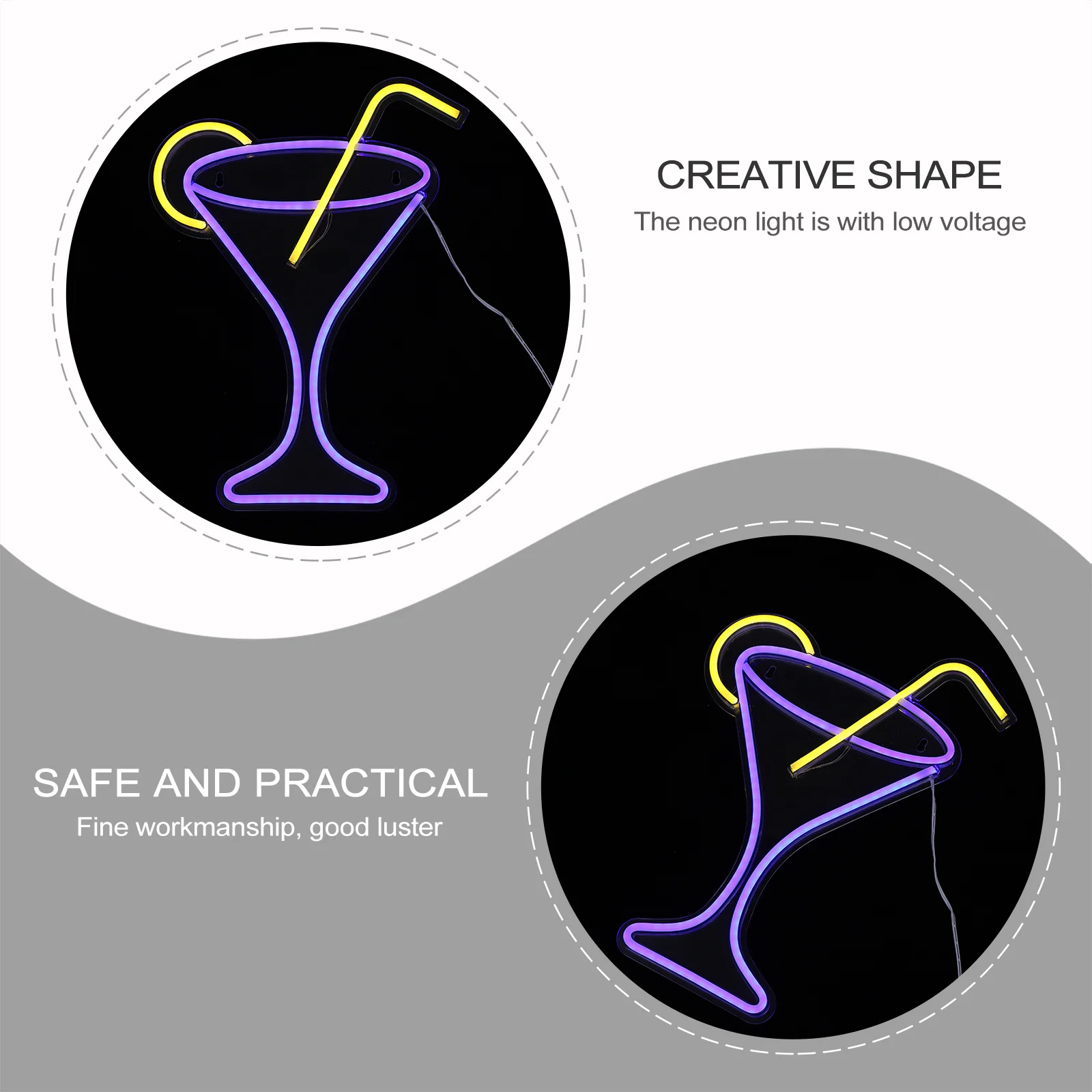 

Cocktail Shaped Led Neon Light Sign Durable Pvc As Material Warm Glow Night Lamp For Bedroom Bar Party Home Decor Tabletop