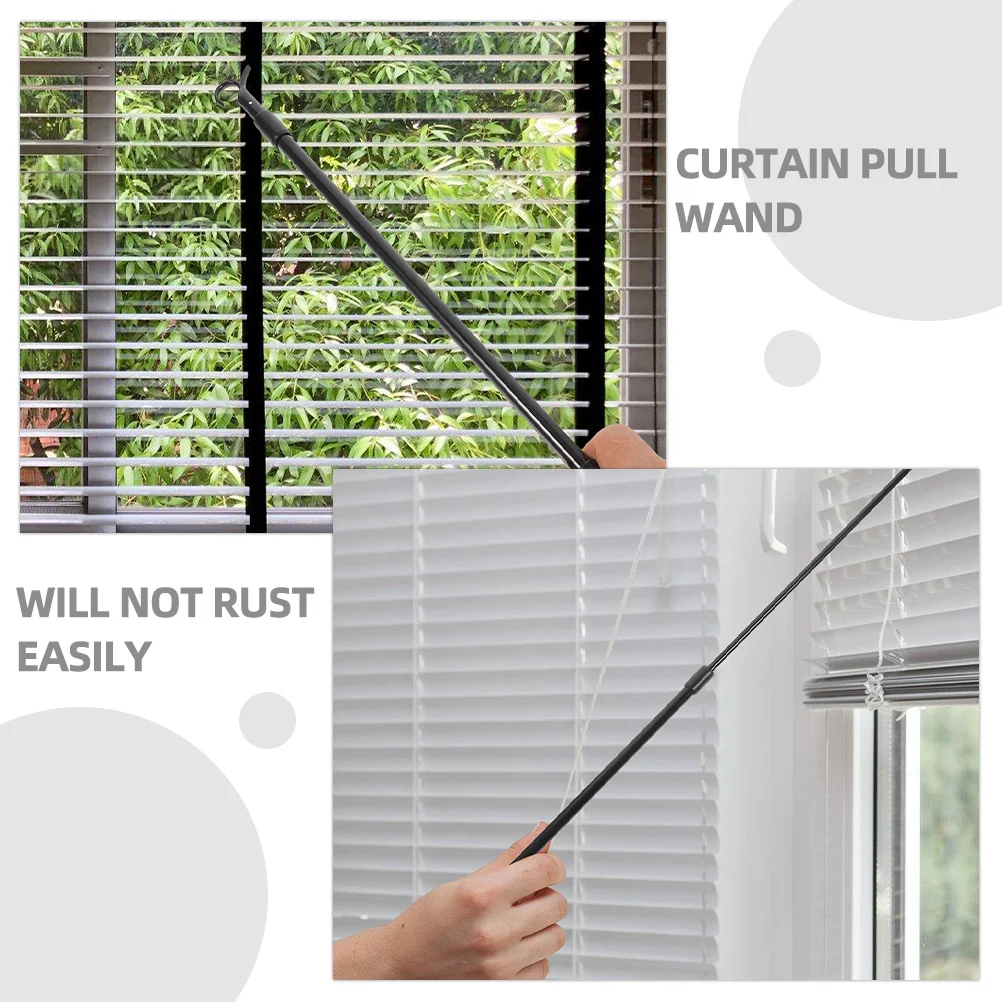 

2Pcs Retractable Curtain Pull Rod Rust Proof Curtain Wand for Drapery Sliding Window Blinds Accessory Drapery Pull Rod