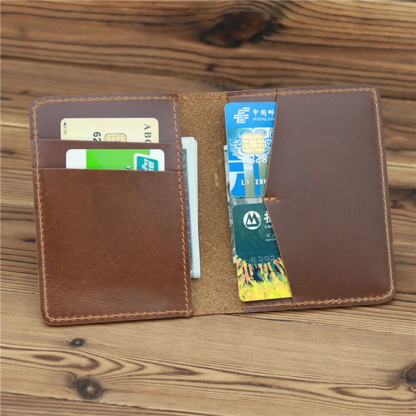 Passport Cover for Women Men Genuine Leather Vintage Business Credit ID Bank Card Holder Wallet Case Travel Accessories