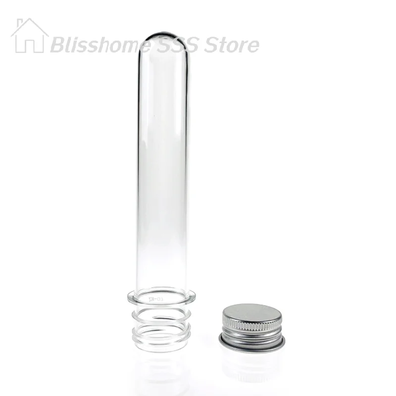 

【S】10pcs lab 40ml PET Test Tube Bottle Screw Caps Transparent Cylindrical Plastic Refillable Bottle For Mask Candy Storage
