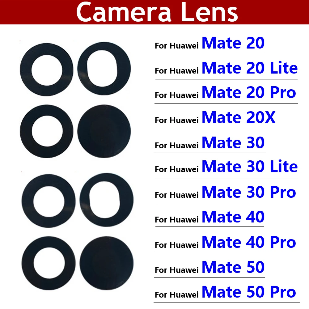 Camera Glass Lens Back Rear Camera Glass Lens For Huawei Mate 20 30 40 50 Pro Lite 20X With Glue Replacement Parts