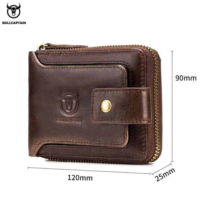 BULLCAPTAIN Brand Men\'s Wallet Genuine Leather Purse Male Rfid Wallet Multifunction Storage Bag Coin Purse Wallet\'s Card Bags