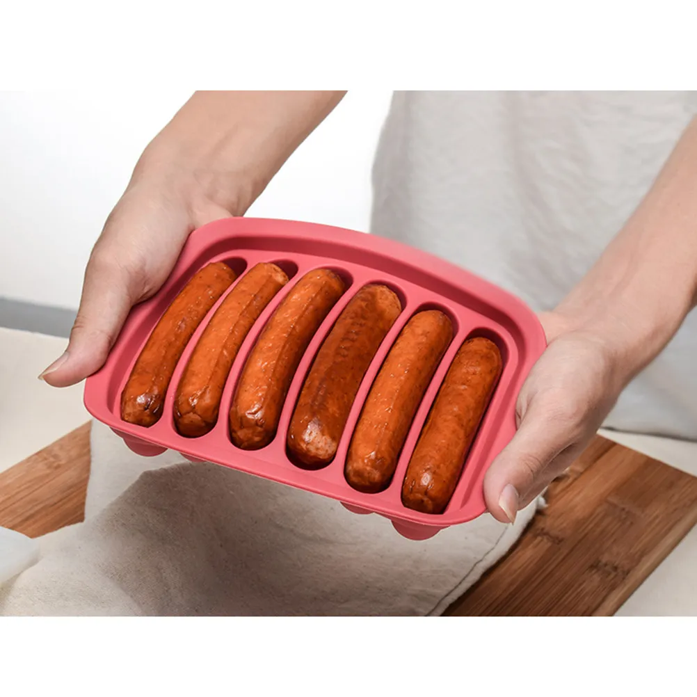 6 Rolls Food Grade Silicone Sausage Mold for Homemade Baking No Intestine Needed Baby Friendly Skinless Hot Dog Maker Oven Safe
