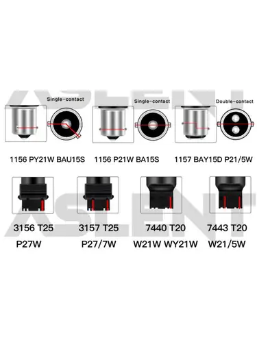 Imagen 2 del producto 2 uds 12v p21w 1141 1156 ba15s 1206 22smd bombillas LED de luz de señal de giro trasera.1157.7440.7443.3156.3157