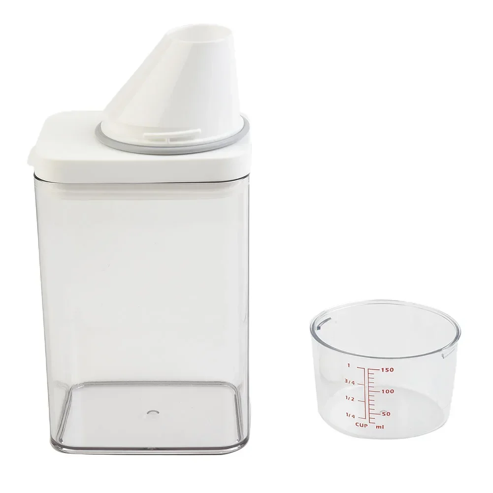 Laundry Detergent Dispenser Soap Dispenser Storage Box Lid Up Powder Container Laundry Washing 700ml/1100ml/1500ml/1900ml 