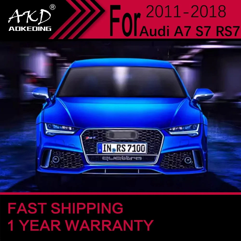 Luci per auto per Audi A7 faro a LED 2011-2018 A7L lampada frontale Drl obiettivo del proiettore accessori automobilistici