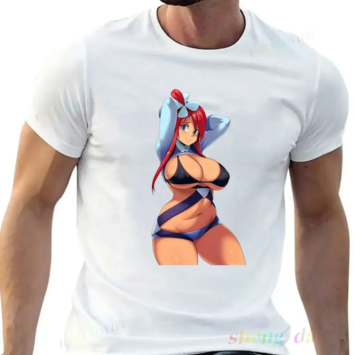 100% قطن ملابس مخصصة انمي ياباني Waifu تي شيرت للرجال Otaku s طباعة Ahegao هنتاي تي شيرت مثير بيكيني الفتيات الصبي بلايز