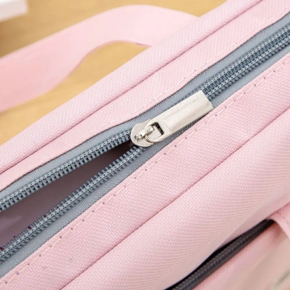 Bolsa de armazenamento de documentos de grande capacidade, pano oxford, à prova d'água, bolsa de armazenamento de livros, camada dupla, leve, minimalista, pasta de arquivo