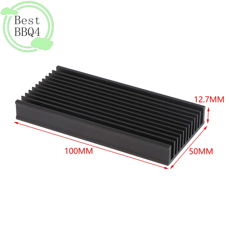 BBQ4 1Pc 50*100*12.7mm Aluminum Heatsink Cooler Radiator For High Power LED IC Fan Power Amplifier Heat Sink