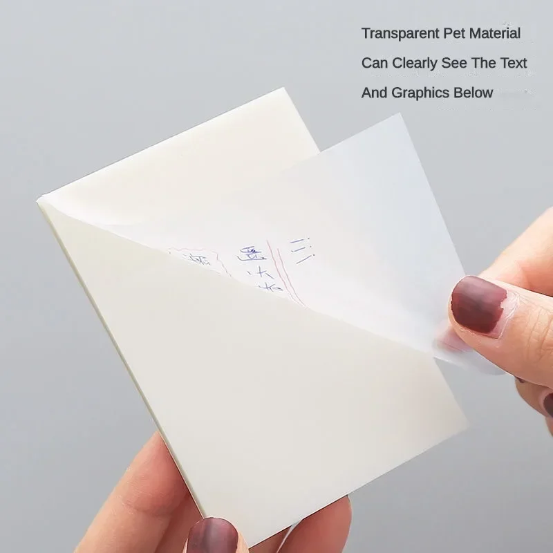 Transparent Sticky Notes 50 Sheets Posted it Self-Adhesive BookMarkers Annotation Reading Book Clear Tab Kawaii Cute Stationery