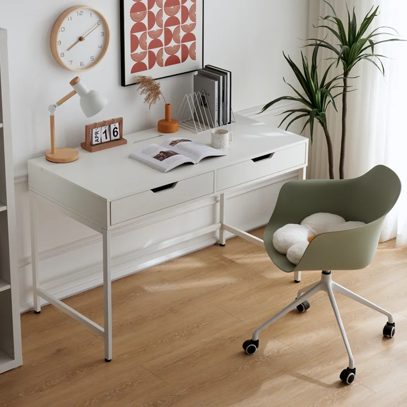 Nordic minimalist desk with drawers light luxury computer desk student children study desk