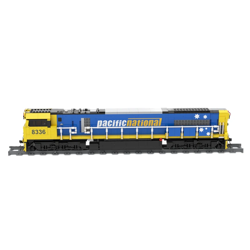 Tren de alta velocidad de carga de ciudad, EMD, GT42CU-AC, Transporte Nacional del Pacific, bloques de construcción, modelo de montaje, juguete de ladrillo, regalos