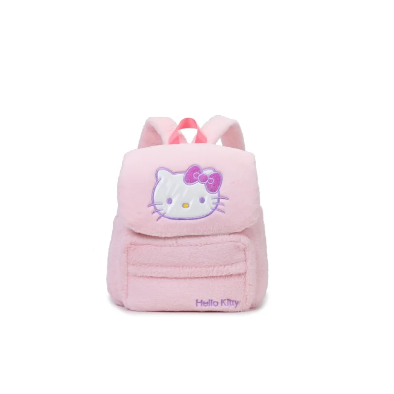 Sanrio Hello Kitty Leuke Zoete Student Schooltas Kulomie Cartoon Borduren Afdrukken Eenvoudige Mode Pluche Flip Rugzak