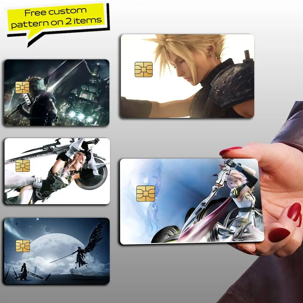 FF-VII Game Final F-Fantasy-7 Remake Card Stickers for Bank Access Protective Waterproof Film Cover Sticker Gift