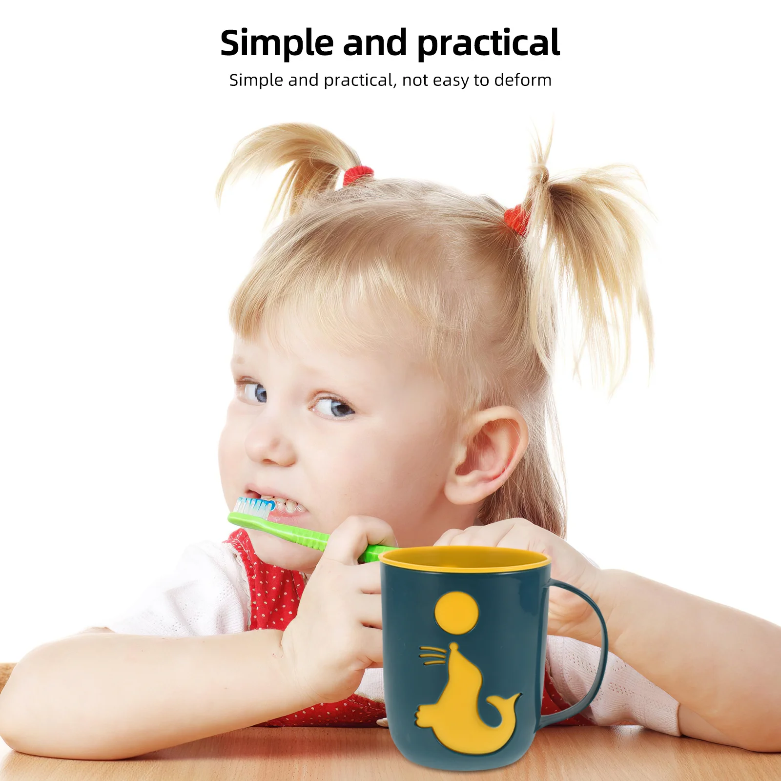 كوب فرشاة أسنان دولفين متعدد الأغراض، كوب بلاستيكي آمن للشطف أثناء السفر، حامل فرشاة تزيين الحمام للأطفال عن طريق الفم #1