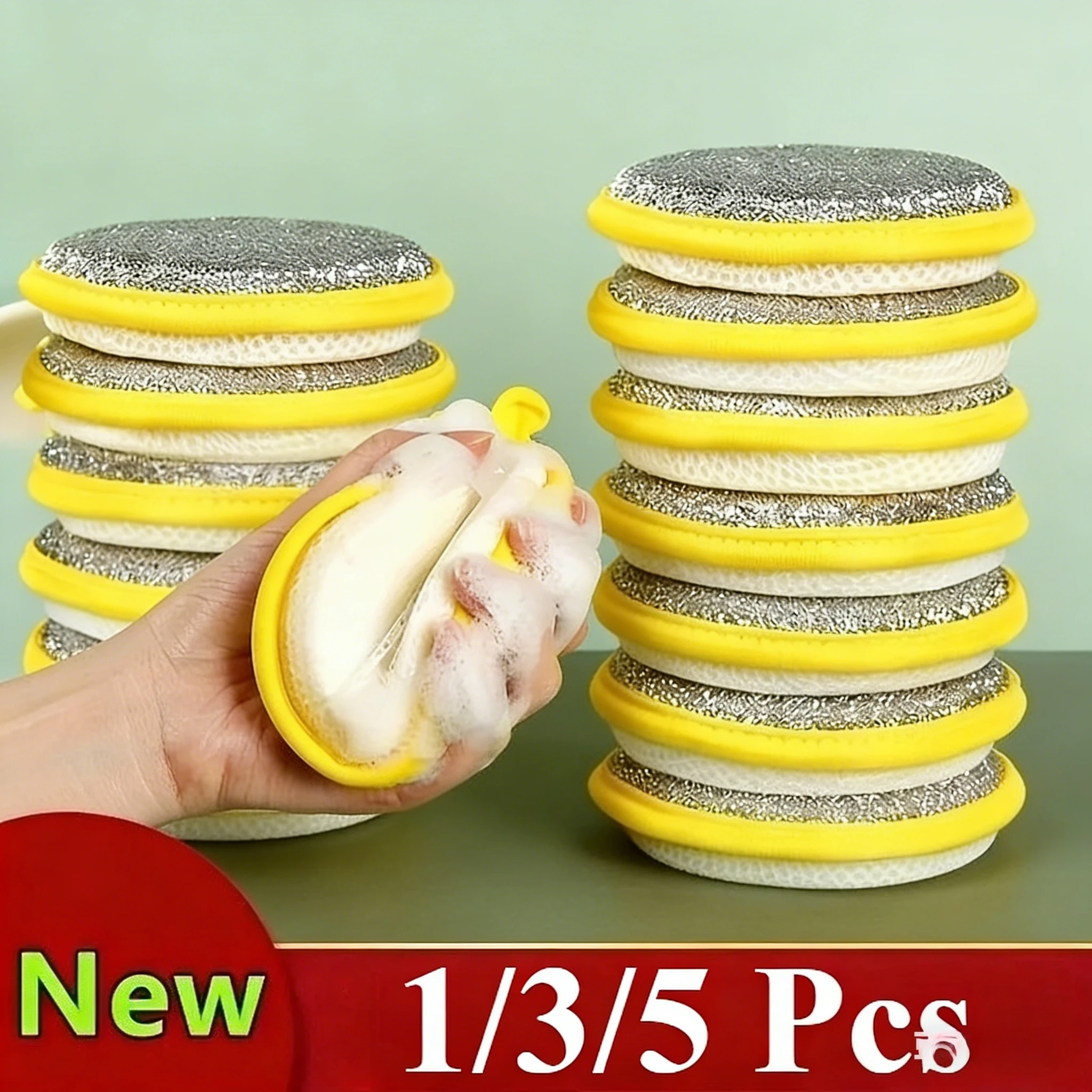 Dish Cloth: Dual-Sided Kitchen Cleaning Cloth for Washing Dishes, Cookware & Tableware