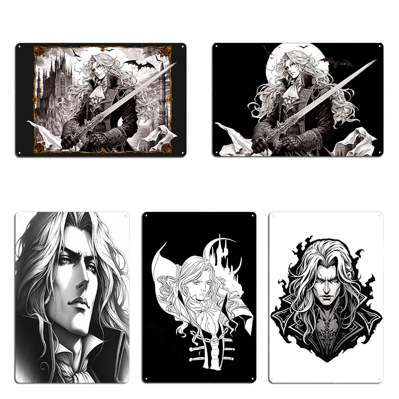 Castlevania Tv Series Alucard Fan Art Minimalist Metal Signs Cinema Living Room Designer Castlevania Tin Sign Poster