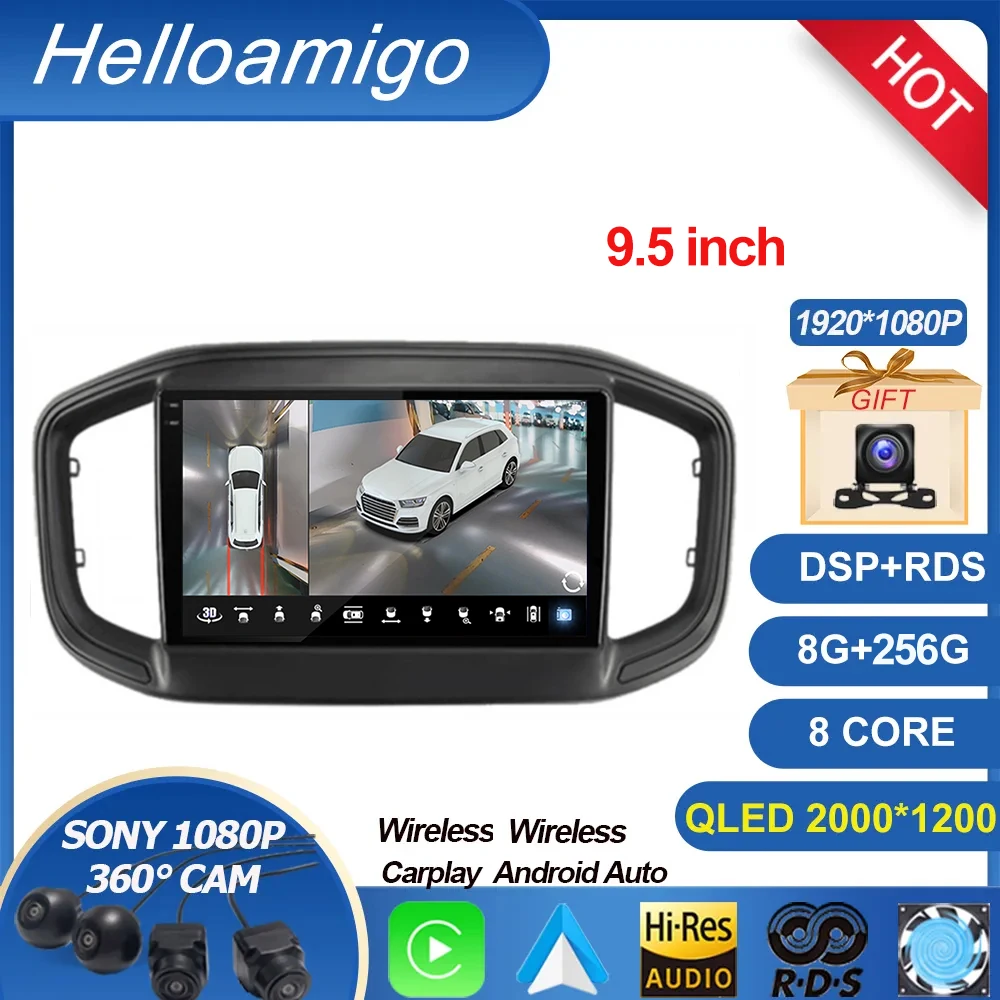 2K For Fiat Strada 2020 2021 2022 Android 13 Auto Carplay Car Radio Multimedia Video Player GPS Navigation Stereo 360  WIFI