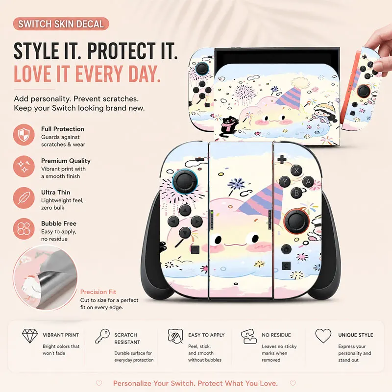 Creative pattern SWITCH game console protective film, with natural touch and comfortable feel, featuring personalized designs