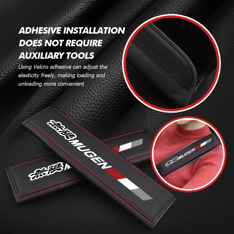 For Honda Car Seat Belt Protection Cover Safety Shoulder Pad Auto Accessories Accord Fit City Vezel Mugen Legend Si RR Insight