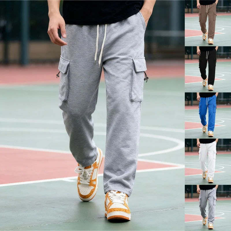 

2025 New Autumn Winter Loose Straight-Leg Trousers Multi Pocket Sweatpants Outdoor Basketball Training Casual Trousers