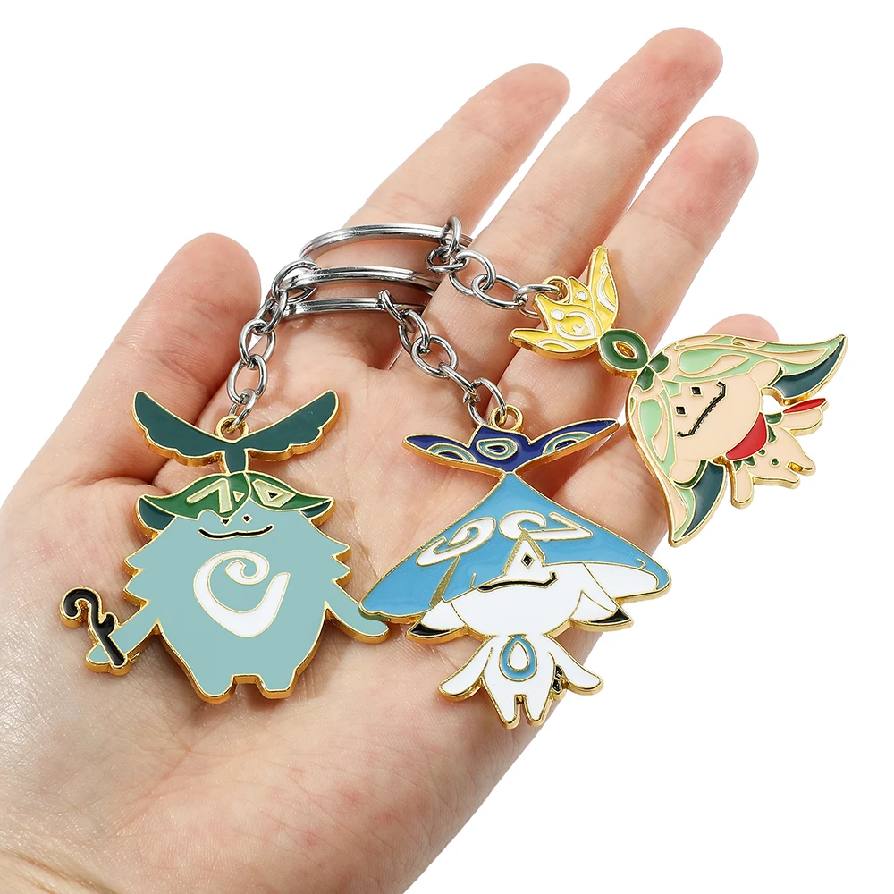 Genshin Impact Aranara Arama Schlüssel bund Sumeru Elf Emaille Anhänger Schlüssel ring Kawaii Anime Figur Abzeichen Schlüssel halter Rucksack Zubehör