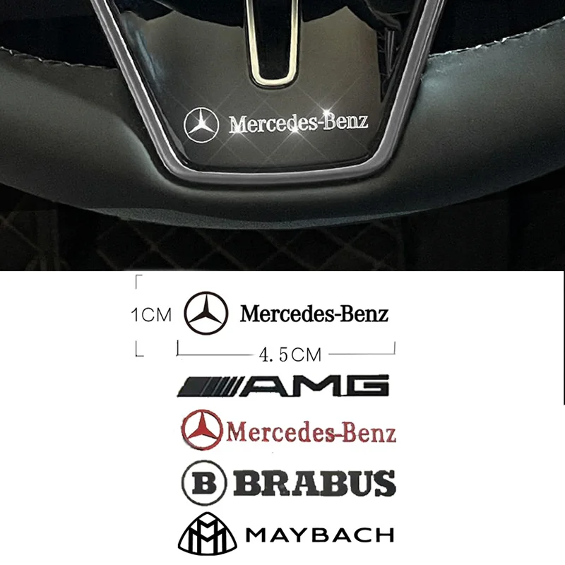 Car Interior Decoration Decals Emblem Sticker Decoration Accessories For Mercedes Benz AMG Brabus Maybach W204 GLC CLA W205 W203