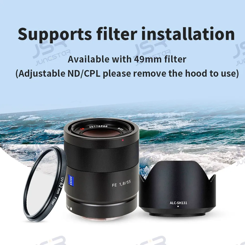 مناسبة لسوني لاستبدال ALC-SH131 درع الضوء FE 55mm/E 24 f/1.8 ZA عدسة A7R5A7M4 ملحقات الأشعة فوق البنفسجية
