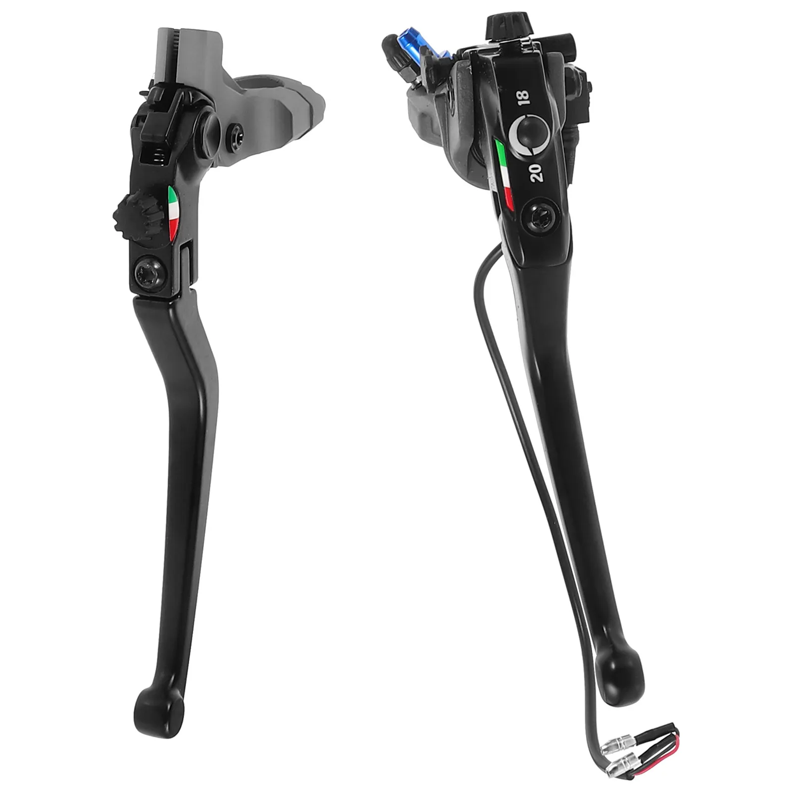 

Комплект из 2 рычагов для мотоциклетных тормозов и гидравлического сцепления с ЧПУ, регулируемые, для руля 22 мм, высокая совместимость для скутеров, кроссовых мотоциклов и стритбайков