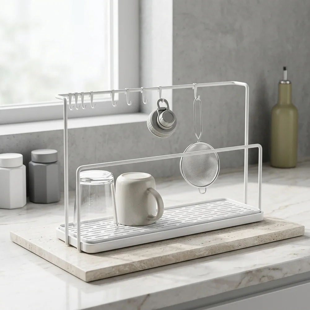 Carbon Steel Bottle Drying Rack for Cups Tumblers and Drinkware Optimized for Counter Space and Daily Drying Needs