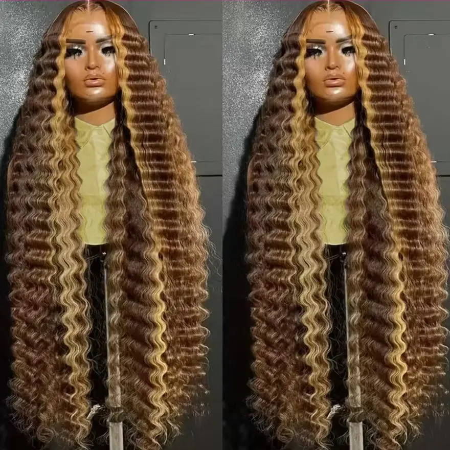 

427 Highlight Wig Human Hair 13X6 Hd Lace Frontal Wig Curly Deep Wave Frontal Wig P1B30 Lace Front Wig Preplucked Brazilian Wigs
