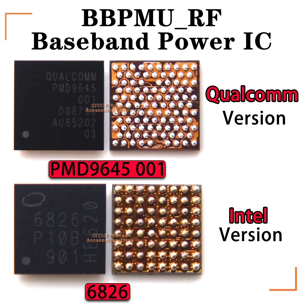 10pcs PMD9645 PMD9655 9635 PM8019 6826 6848 6829 6840 BBPMU_RF Baseband Power IC PMIC For iphone 6 7 8 Plus X XS Max XR 11 Pro