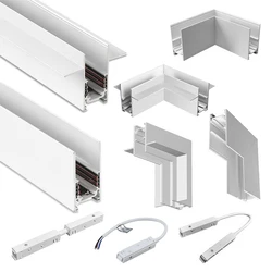 White Magnetic Track Accessories Magnet Rail Lighting System Kits Ceiling Linear 48V Power Supply Transformer Corner Connector