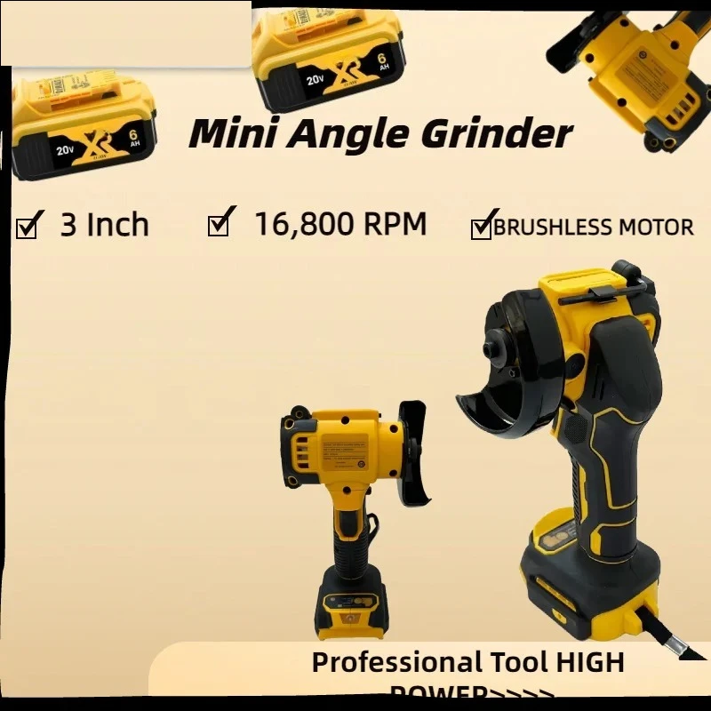Fit DeWALT Angle Grinder 3 Inch Mini  Cordless Polishing Grinding Machine Electric Cutting Power Tools 20V 18V Battery