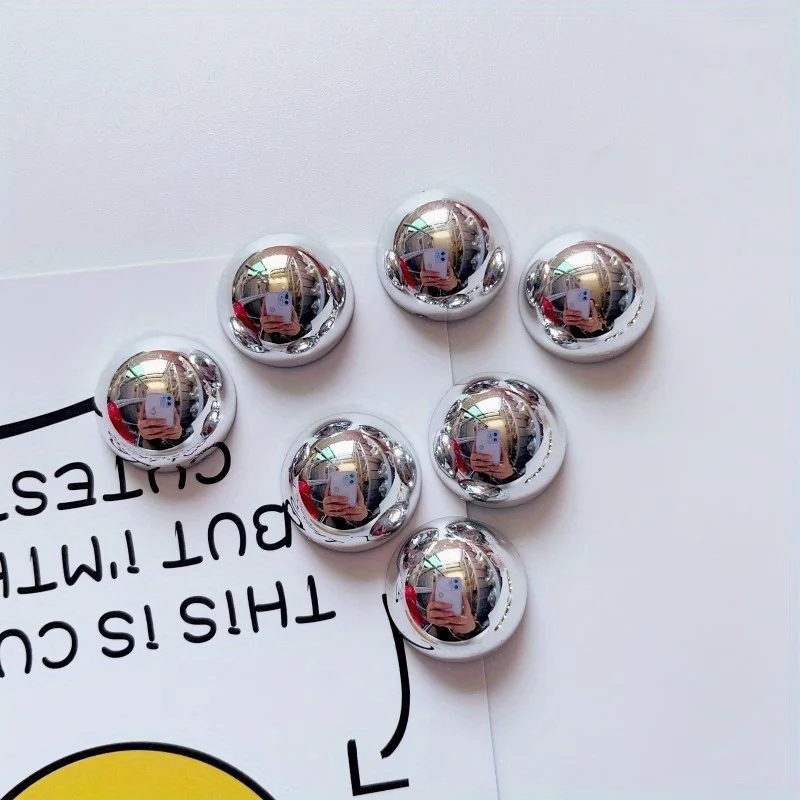 10pcs Electroplated Metal Semi-Circle Refrigerator Magnet Set | Cute Cartoon Silvery for Kitchen, Office, Cabinet, Dishwasher