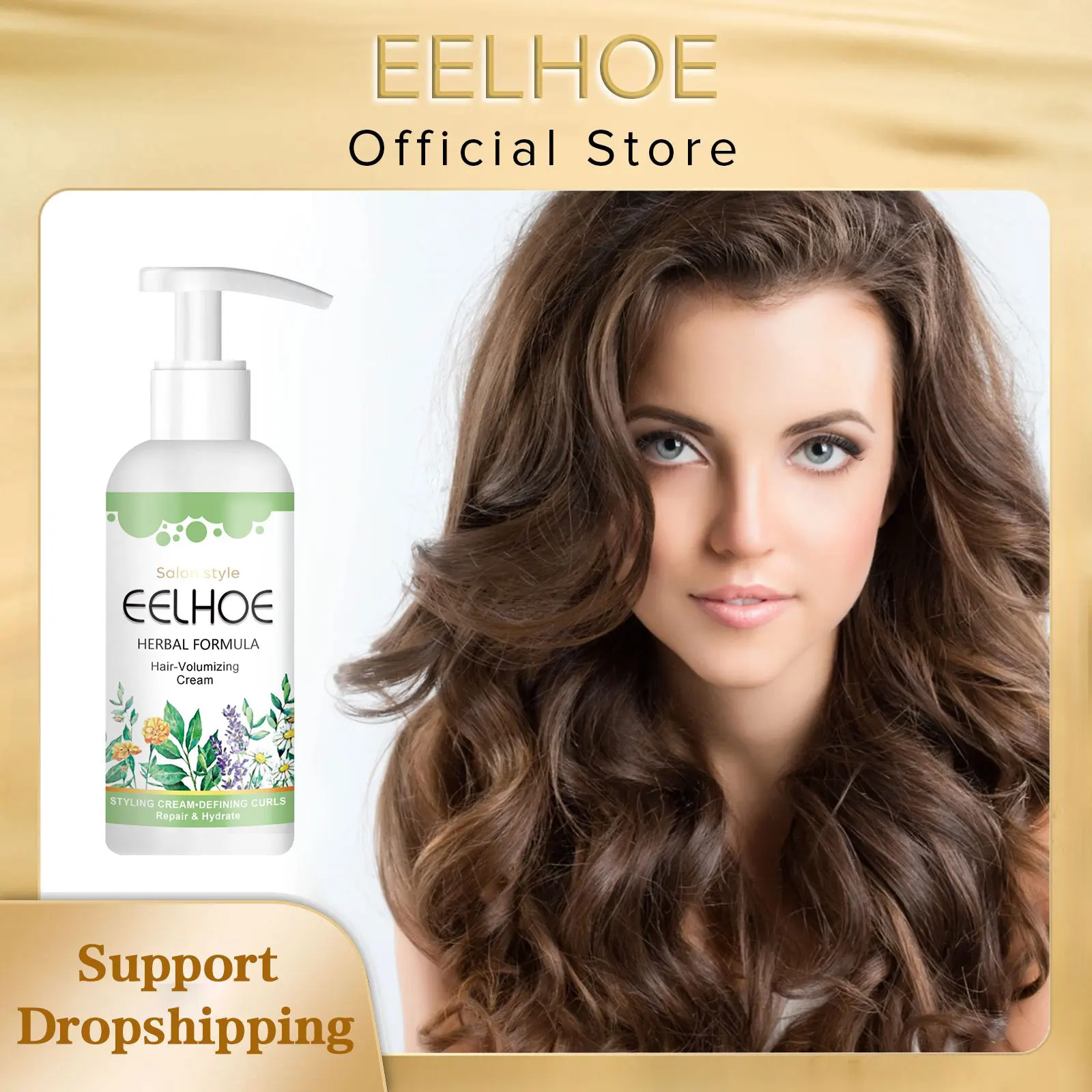 EELHOE Curl Booster Defining Cream Hair Curling Enhancer Moisturizing Styling Repair Curling Essence Elastin Setting Cream 50ml