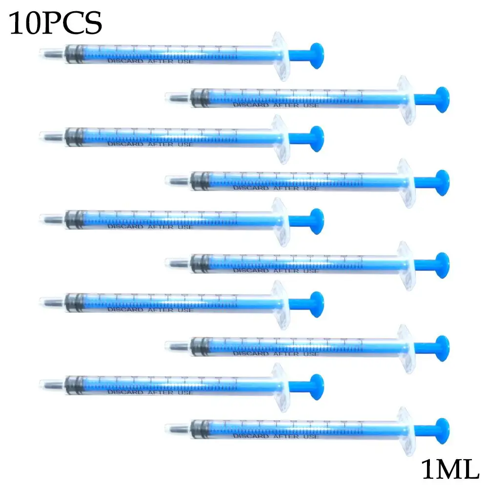 Seringa descartável de 1ml, boca reta, silicone, borracha nutritiva, seringa industrial, ferramenta de amostragem, rolha, hidrogo, n2r2, com 10 peças